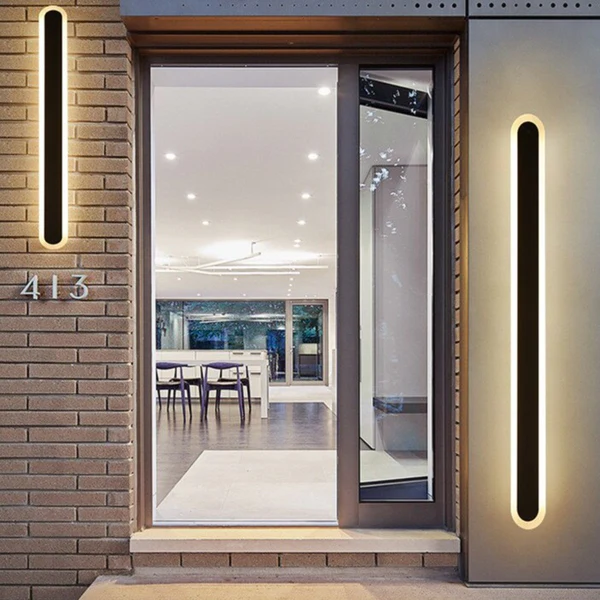 Udendørs LED Væglampe Moderne Sort Design