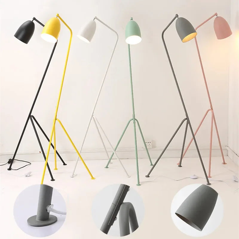 RetroGlow - Designer Grasshopper Floor Lamp with Tripod Stand