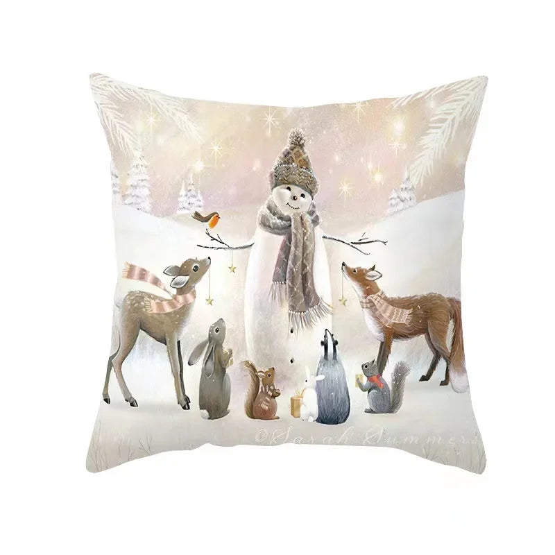 CozyNest Cushion Covers Set – Stylish Christmas Decoration for Sofa and Living Room, Festive Cotton Covers 45x45 cm