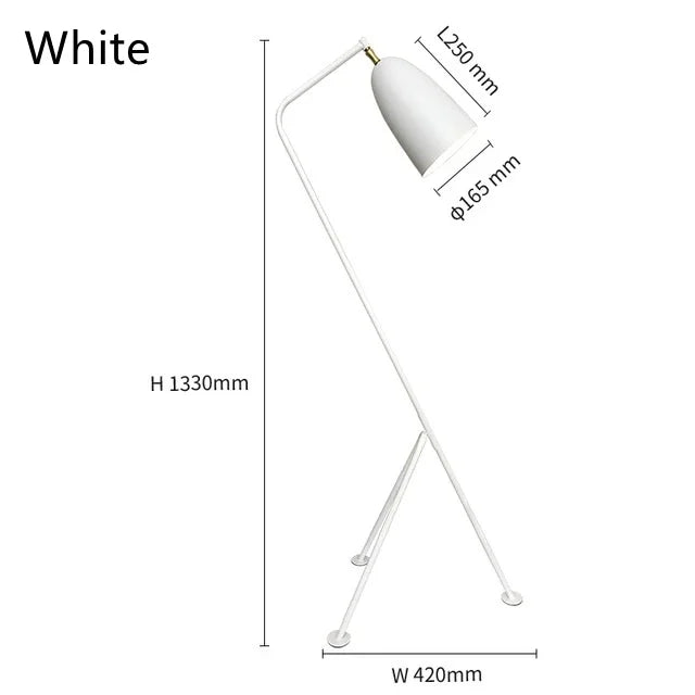 RetroGlow - Designer Grasshopper Floor Lamp with Tripod Stand