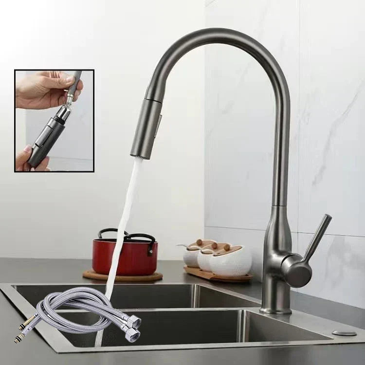 AquaFlex: Pull-Down Hand Shower Faucet – High-Pressure, Stainless Steel Sink Solution for Modern Kitchens