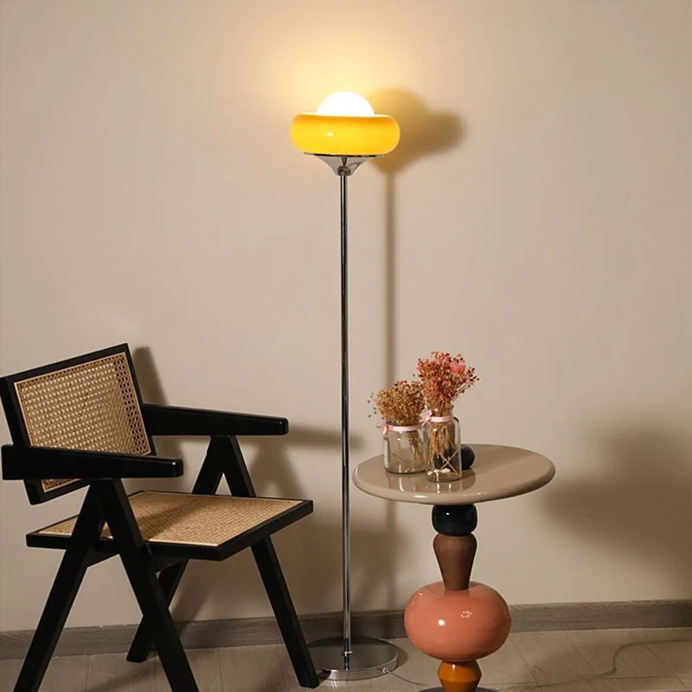 LumiStyle – Vintage Bauhaus Glass Floor Lamp with LED Lighting