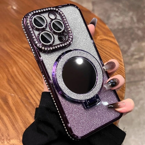 Telefoncover med spejl magnetisk stand glimmer