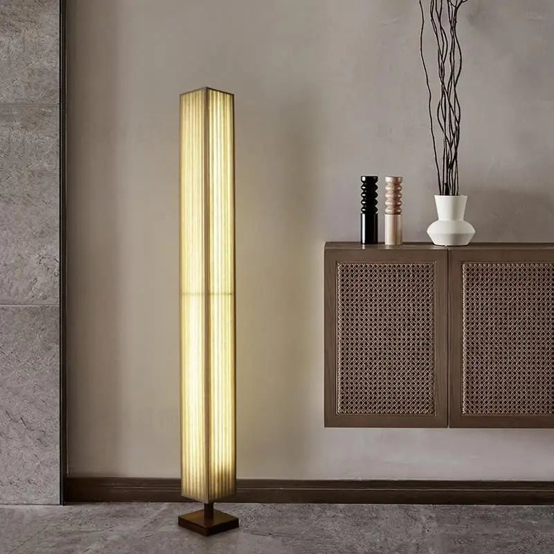 ZenGlow - Wooden Retro Floor Lamp for Living Room and Bedroom