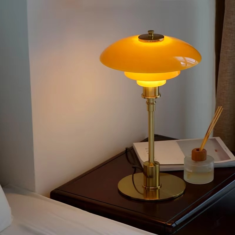 Bordlampe Guld Glas Skandinavisk Stil