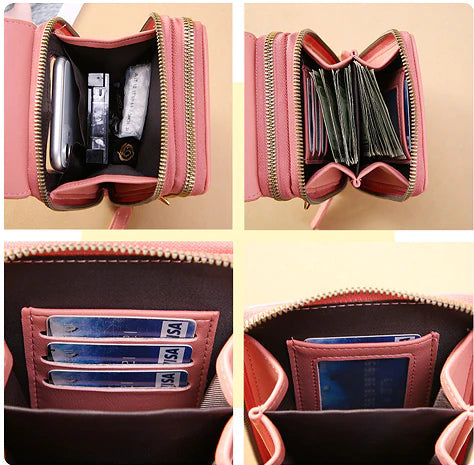 Crossbody taske med RFID-beskyttelse og lynlåslommer