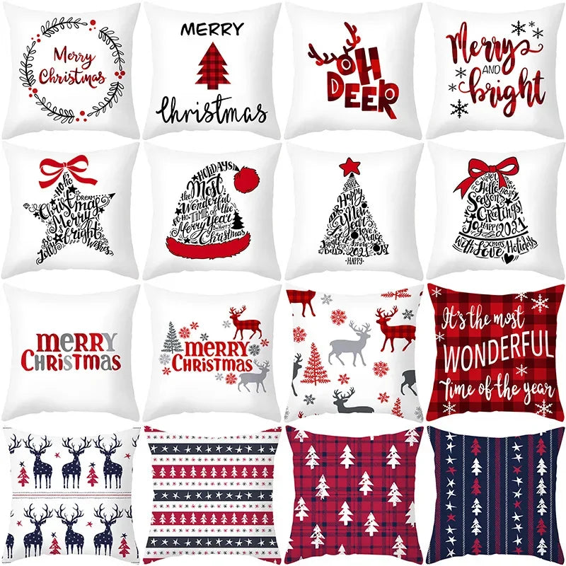 CozyNest Cushion Covers Set – Stylish Christmas Decoration for Sofa and Living Room, Festive Cotton Covers 45x45 cm