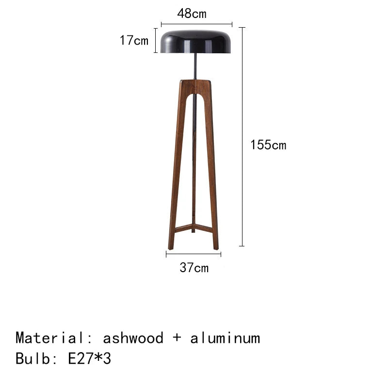 RadiantWood - Classic Wooden Floor Lamp with E27 Bulb for Art Deco Spaces