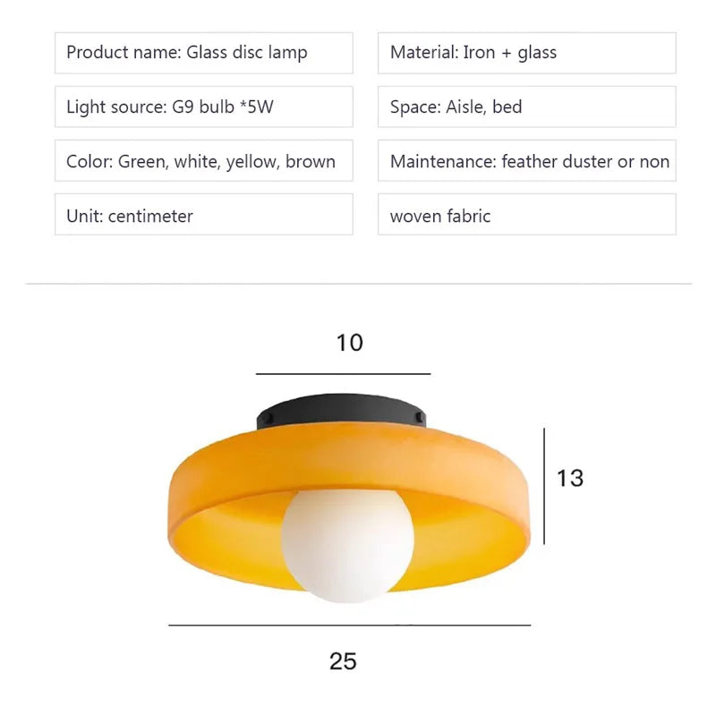 AuroraGlow – Nordic Glass Ceiling Light with G9 LED Source for Modern Spaces