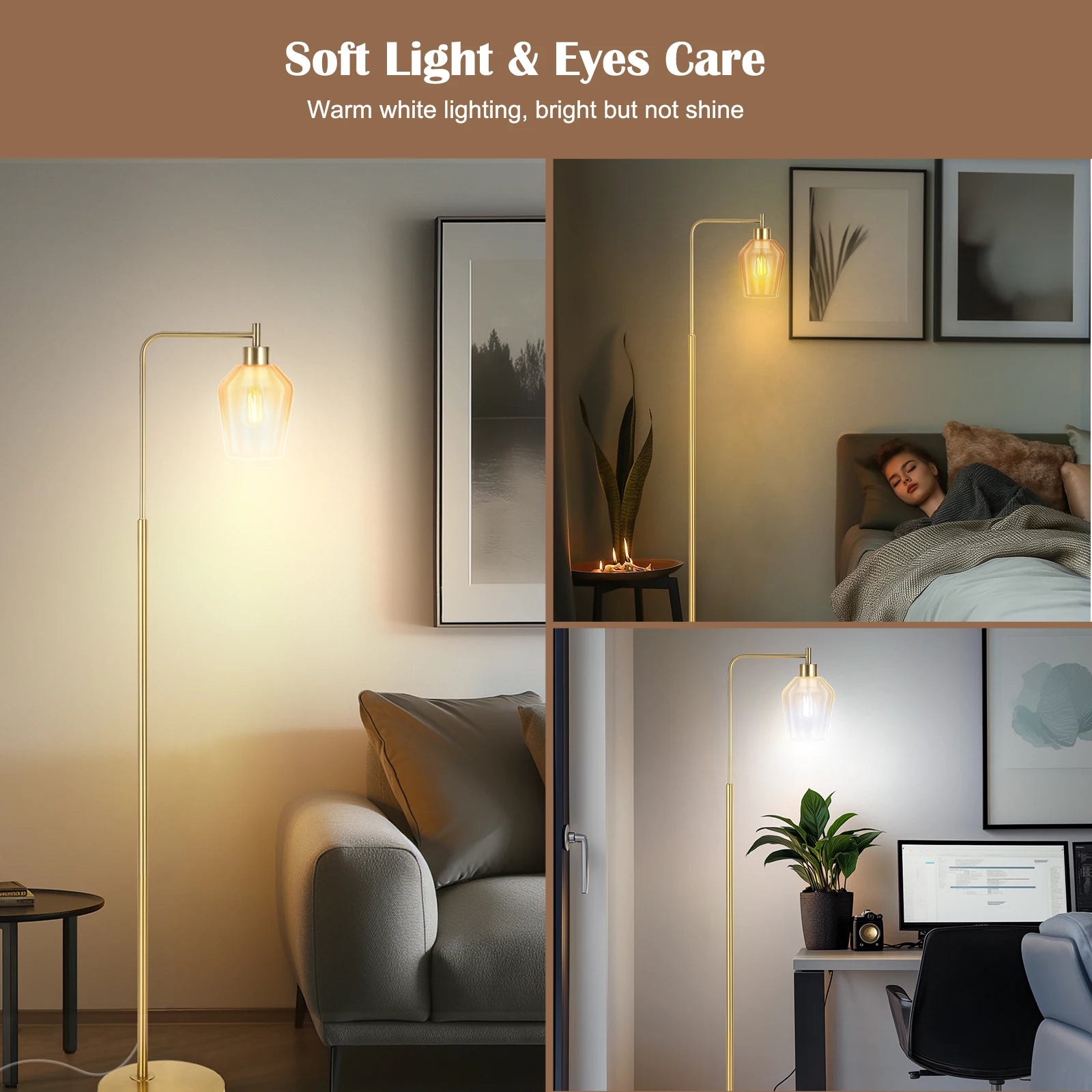 GlowEase - Remote-Controlled LED Floor Lamp with Adjustable Dimming