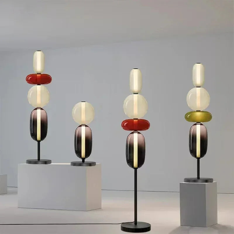 LumeArt - Italian Designer Glass LED Floor Lamp for Living Room & Bedroom