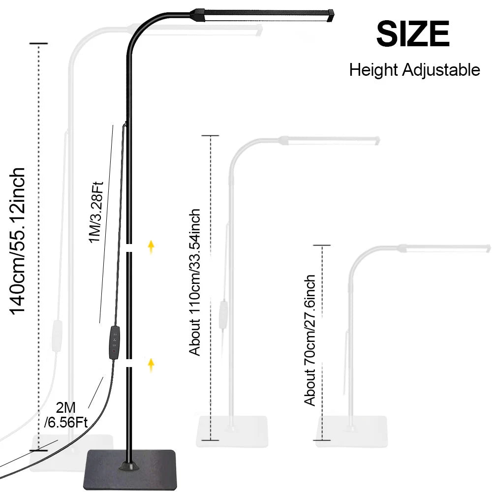 FlexiLume - Adjustable LED Floor Lamp with Dimmable Gooseneck for Reading & Decor