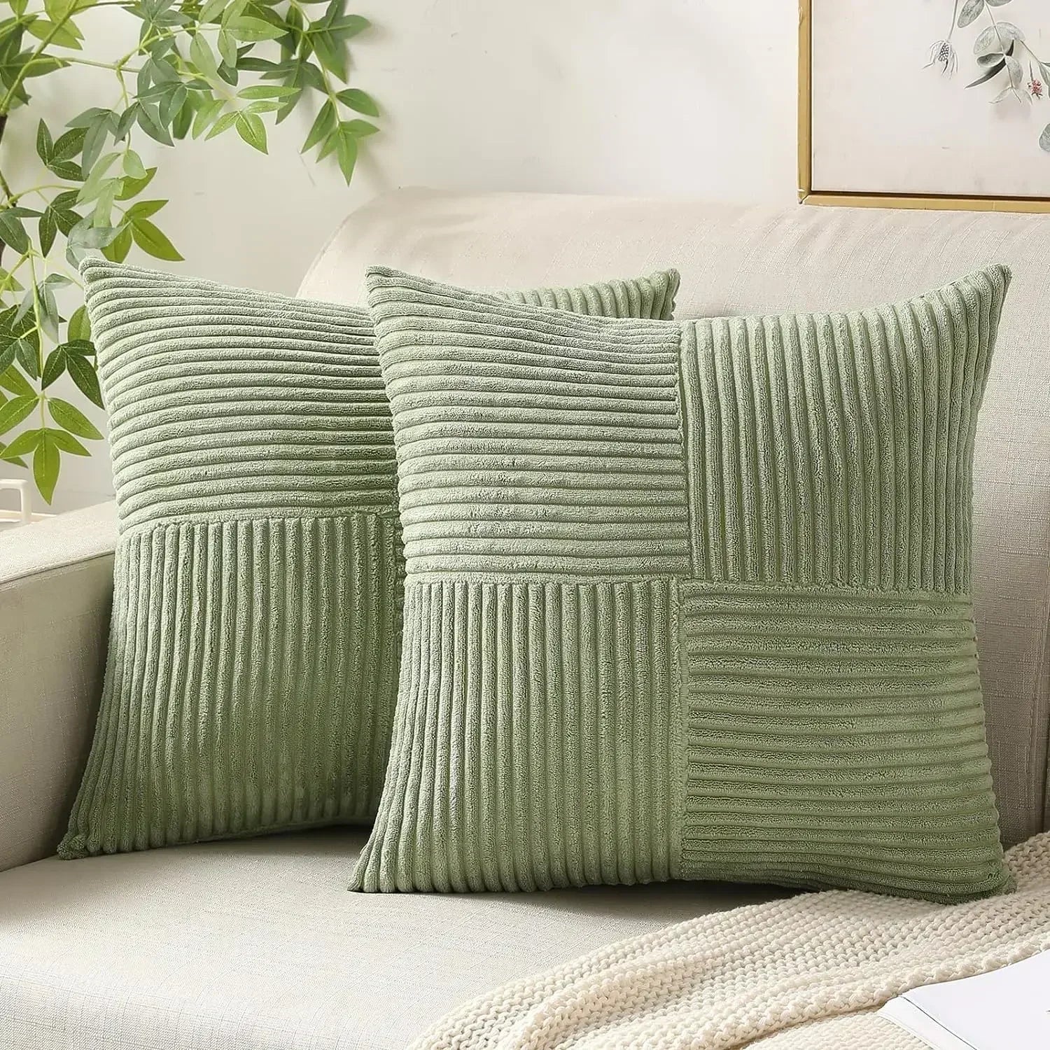 CozyNest Soft Cord Elegance Pillow Cover for Sofa and Living Area – Decorative Cushion Cover for Comfort