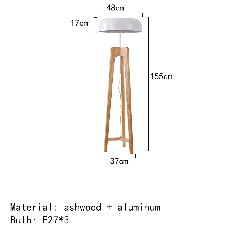 RadiantWood - Classic Wooden Floor Lamp with E27 Bulb for Art Deco Spaces