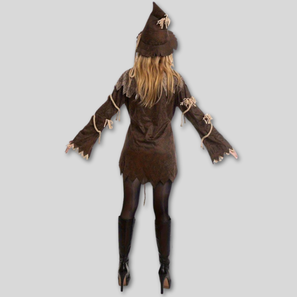 Strašák Halloween kostým polyesterový klobouk provazové šaty