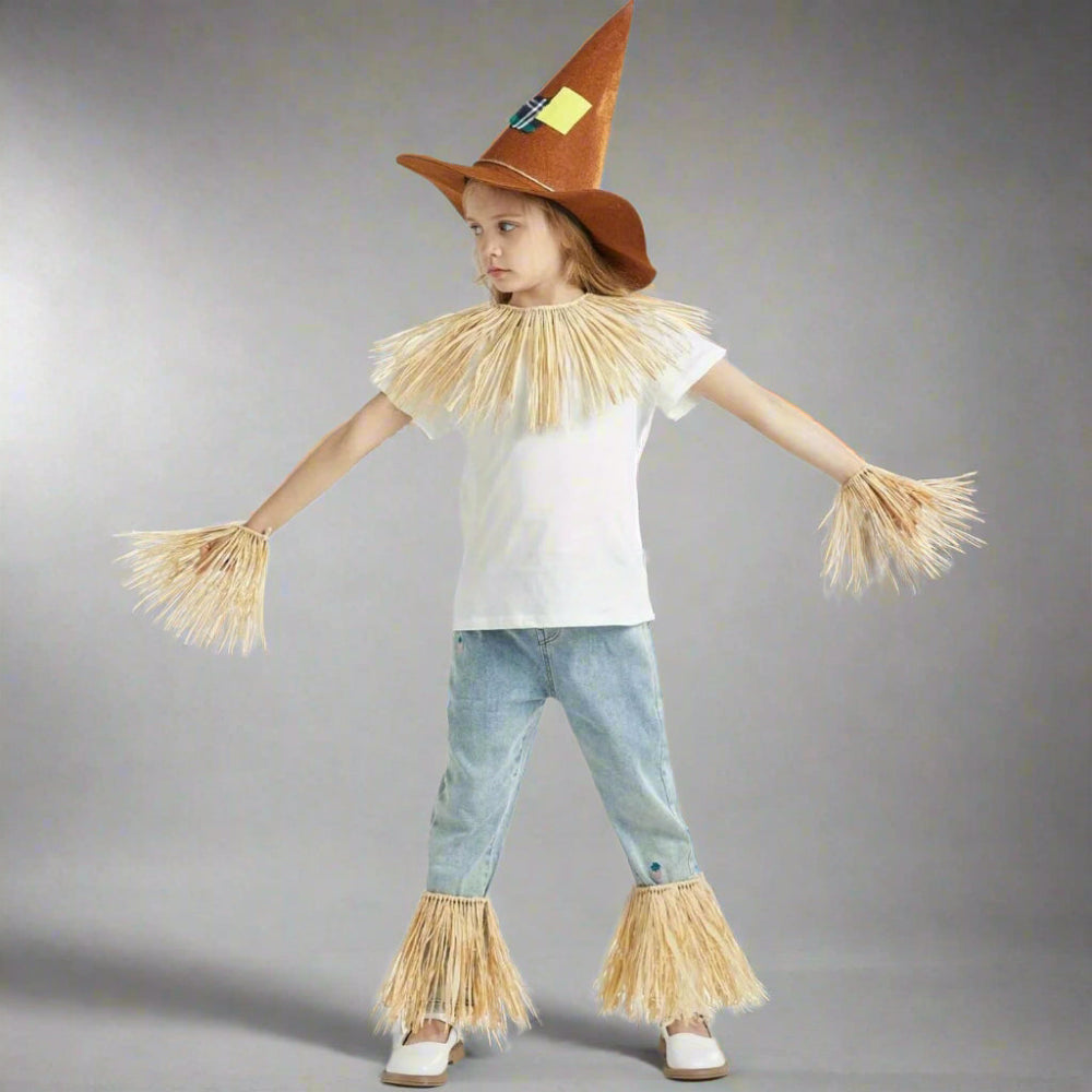 かかし コスチュームセット 帽子 ストロー 子供 大人 ハロウィン パーティー