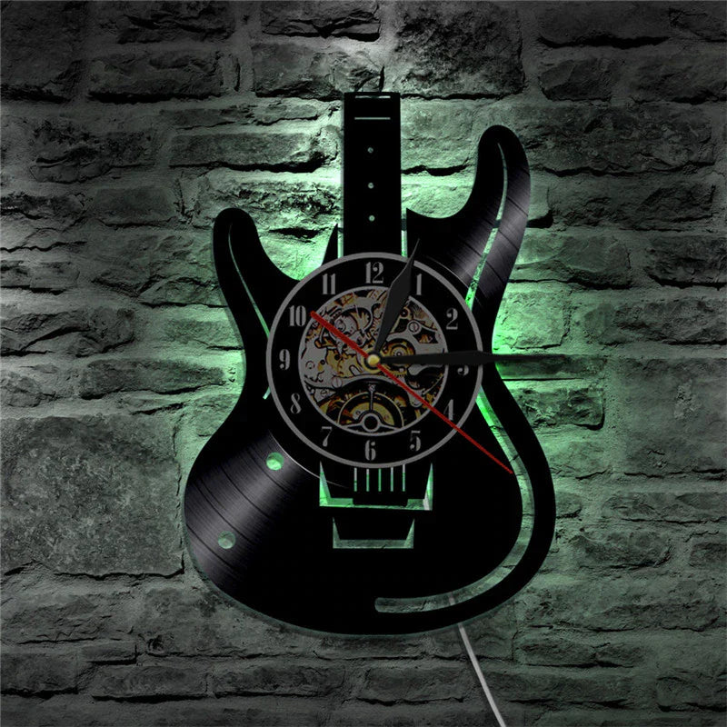 MusicTime - Guitar Vinyl Wall Clock with Unique Design