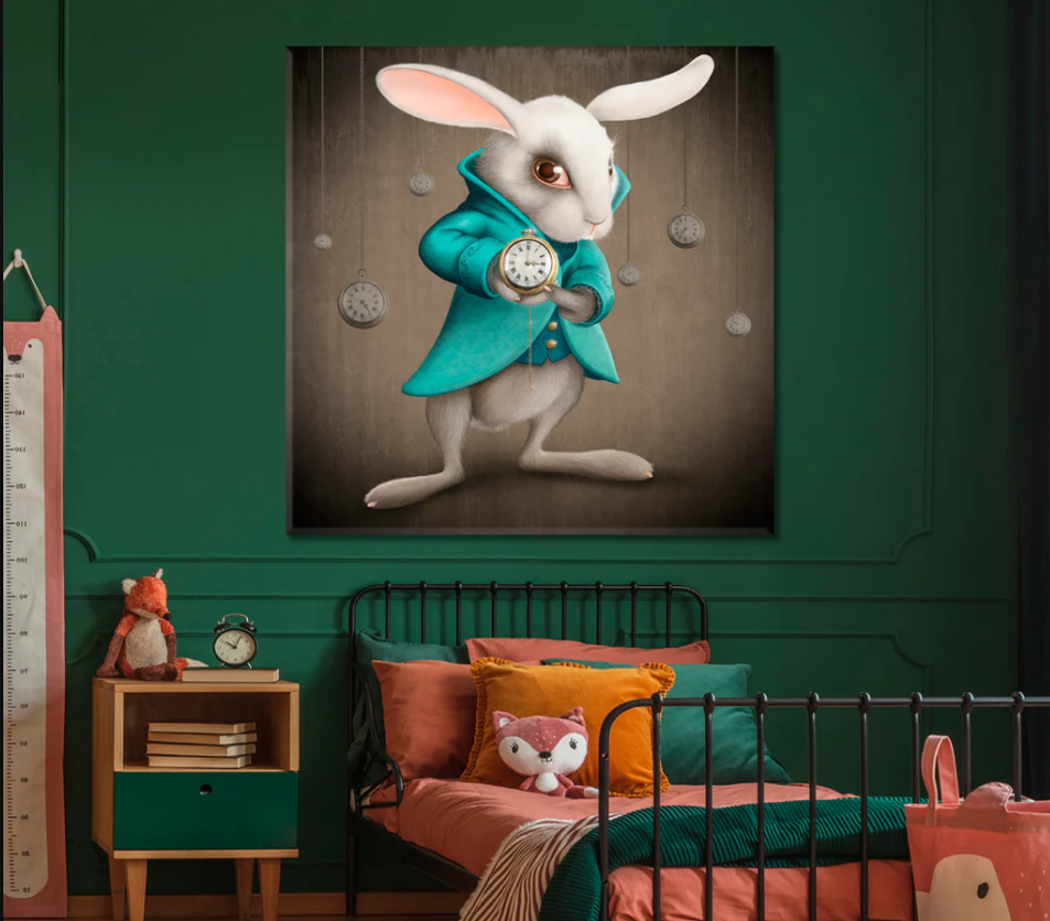 Bunny Timepiece Delight – Adorable Rabbit Wall Clock for Kids' Spaces & Animal Enthusiasts, Unique Style