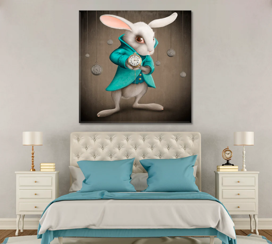 Bunny Timepiece Delight – Adorable Rabbit Wall Clock for Kids' Spaces & Animal Enthusiasts, Unique Style