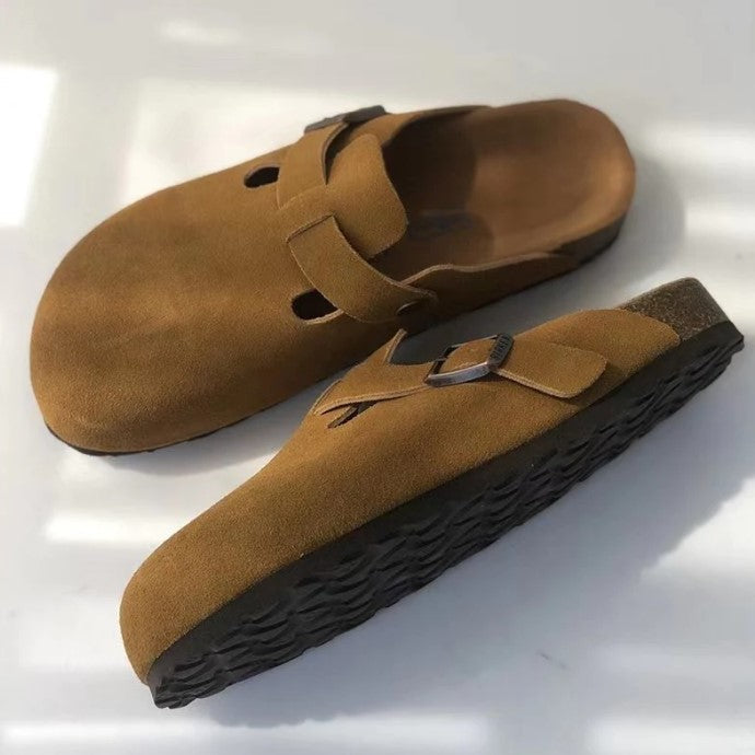 Ruskind Slip On Træsko med Kork Sål