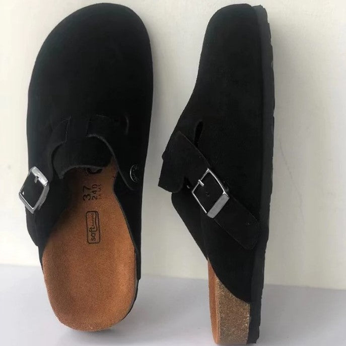 Ruskind Slip On Træsko med Kork Sål