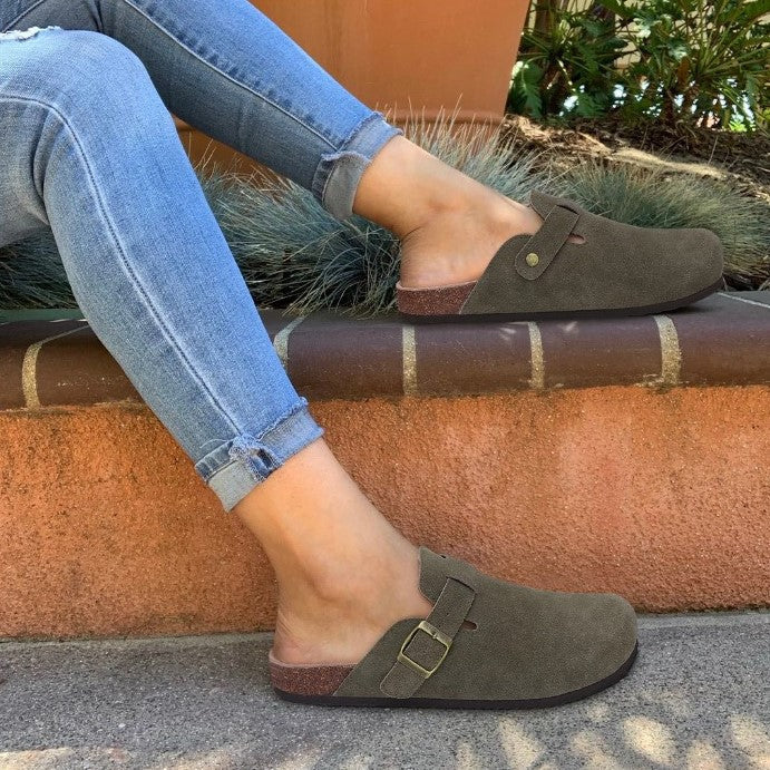 Ruskind Slip On Træsko med Kork Sål