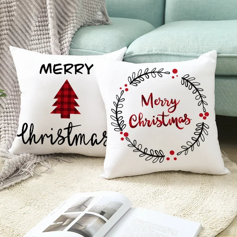 CozyNest Cushion Covers Set – Stylish Christmas Decoration for Sofa and Living Room, Festive Cotton Covers 45x45 cm