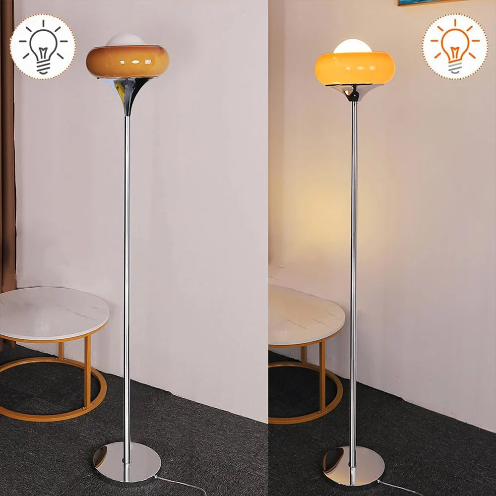 LumiStyle – Vintage Bauhaus Glass Floor Lamp with LED Lighting