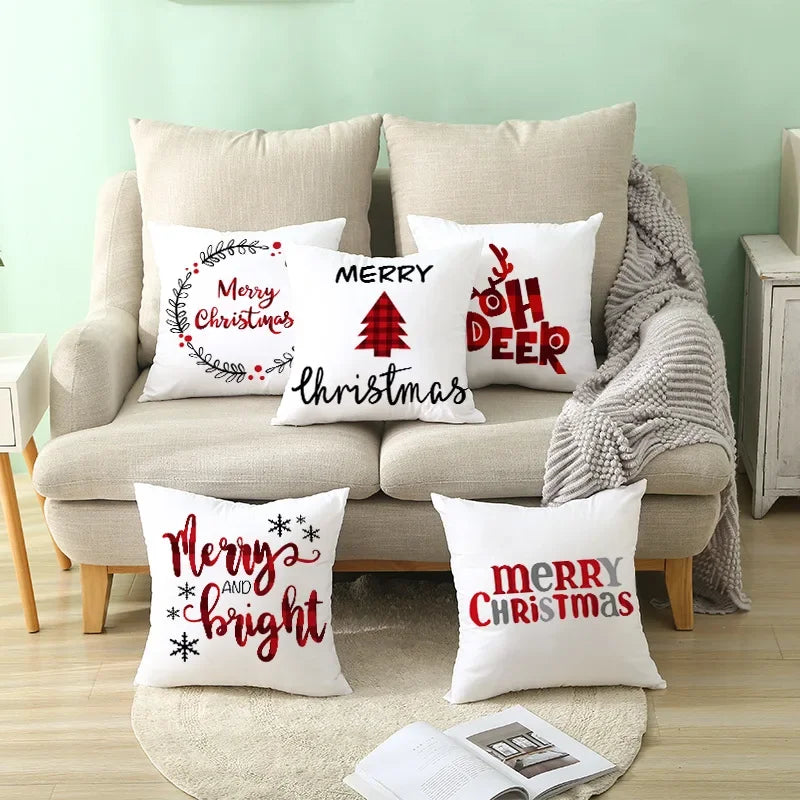 CozyNest Cushion Covers Set – Stylish Christmas Decoration for Sofa and Living Room, Festive Cotton Covers 45x45 cm