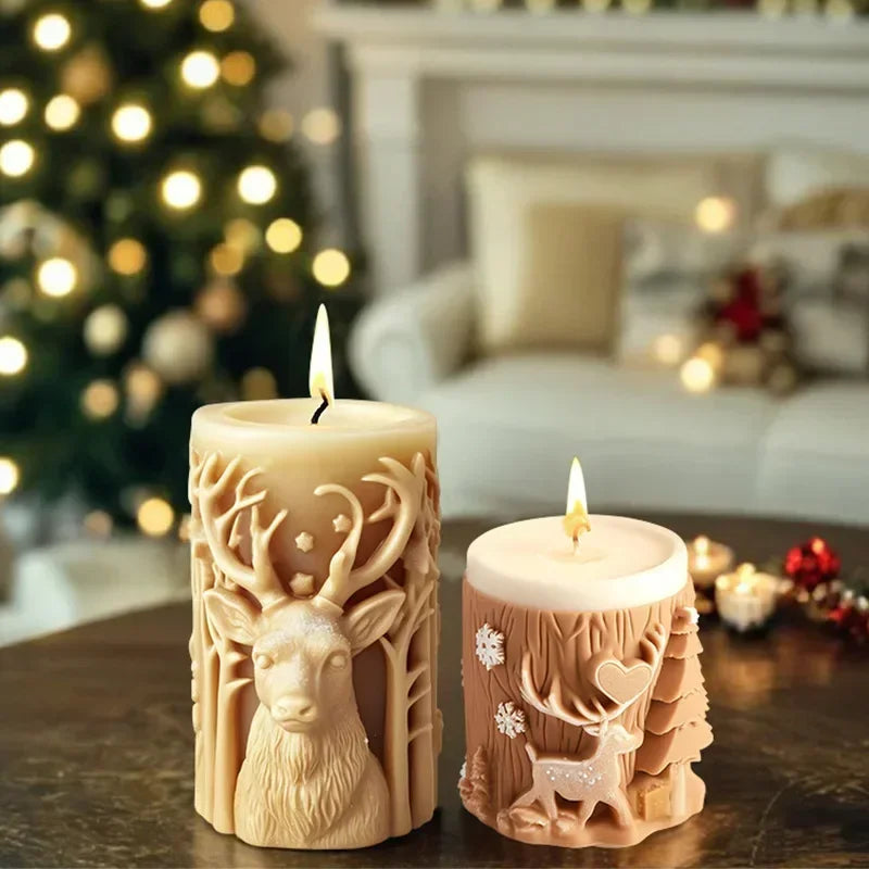 CandleCraft Christmas: Unique Cylindrical Silicone Mould for Elegant Tree-Shaped Decorations