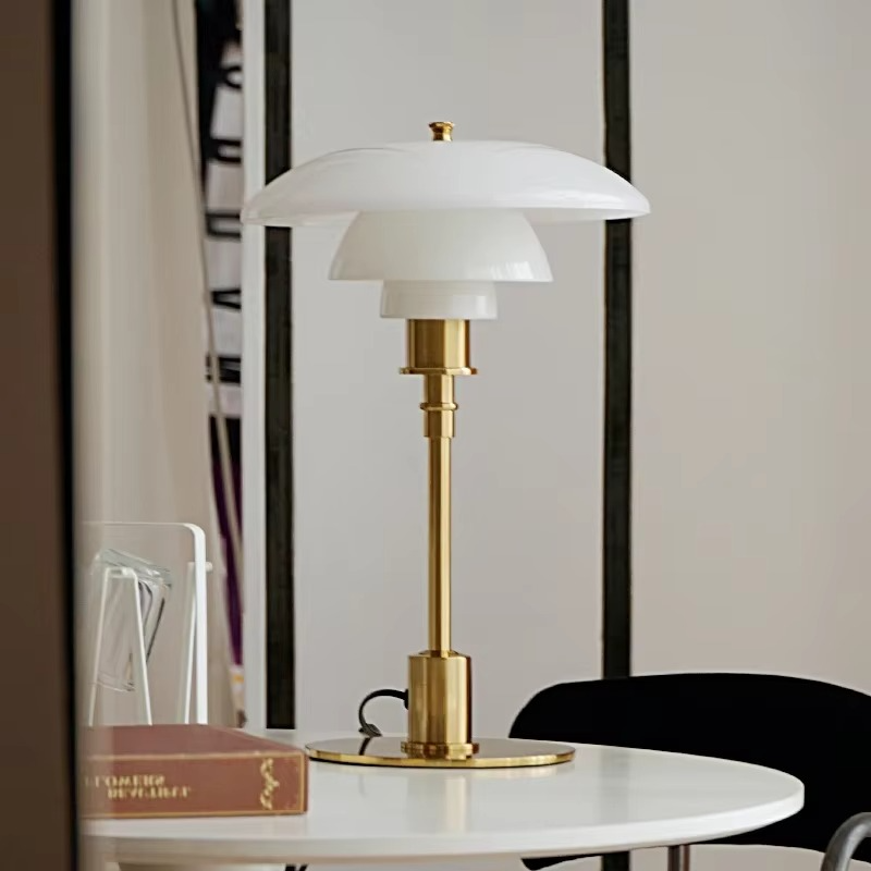 Bordlampe Guld Glas Skandinavisk Stil