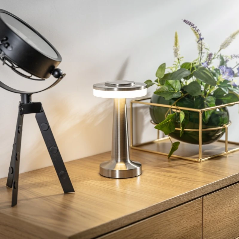 Bordlampe Metal LED Genopladelig Dæmpbar Lys