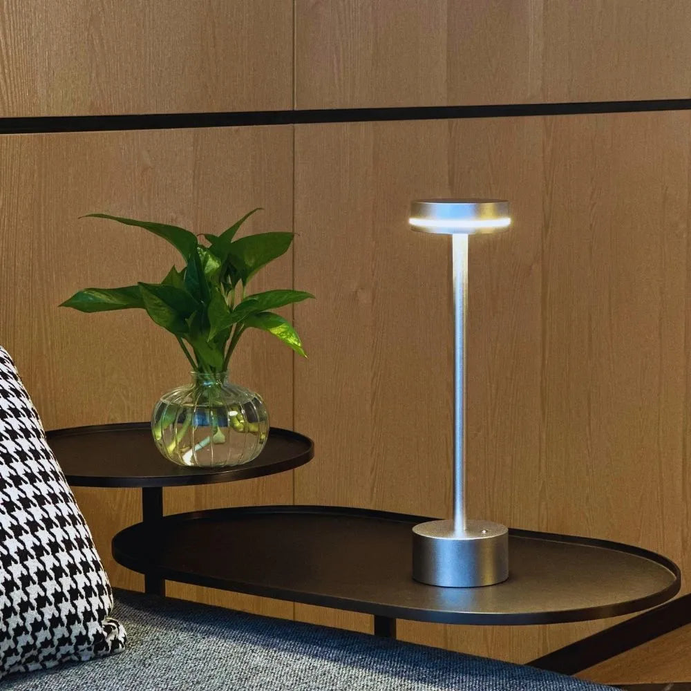 LED bordlampe genopladelig aluminium dæmpbar
