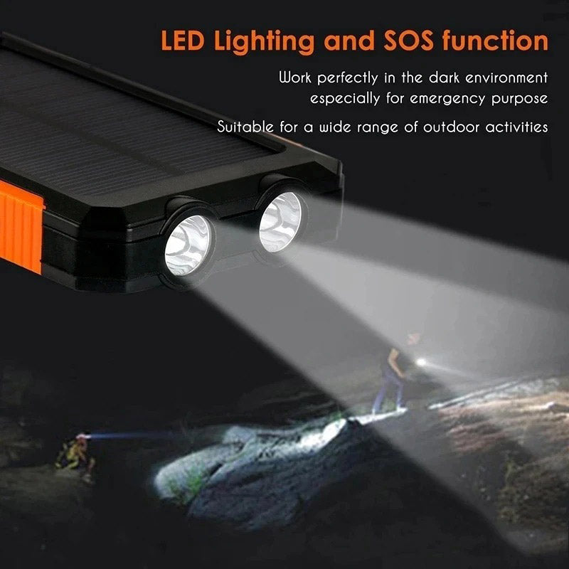 Hunting Gear Power Bank Solar Charger Waterproof Outdoor Torch
