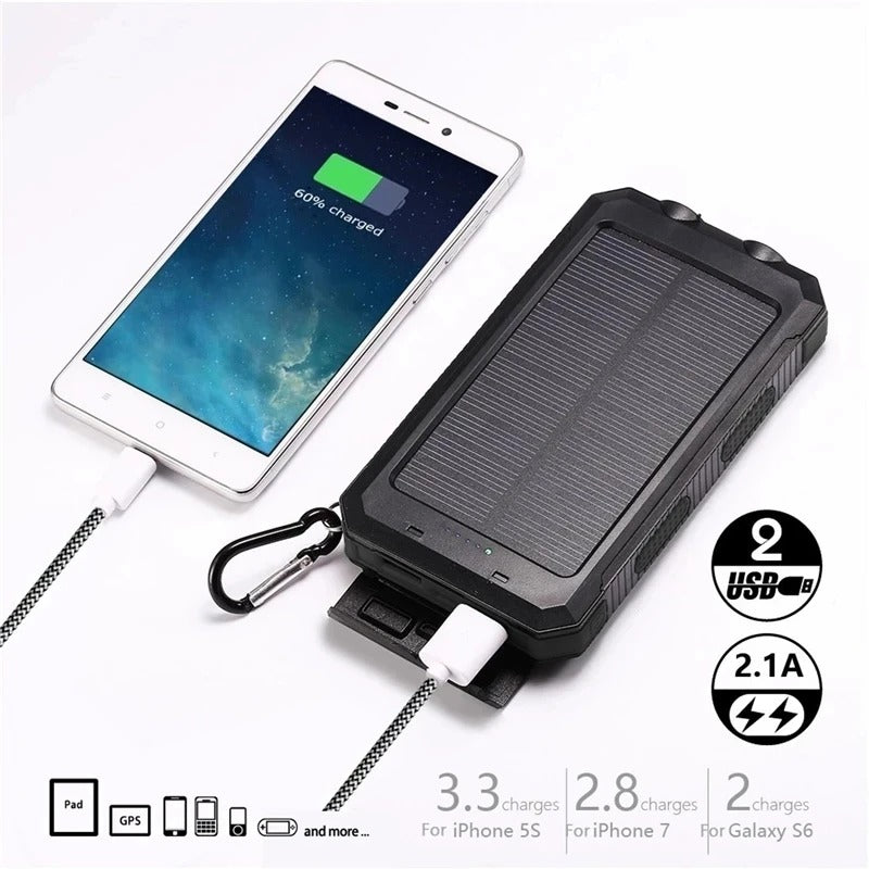 Hunting Gear Power Bank Solar Charger Waterproof Outdoor Torch