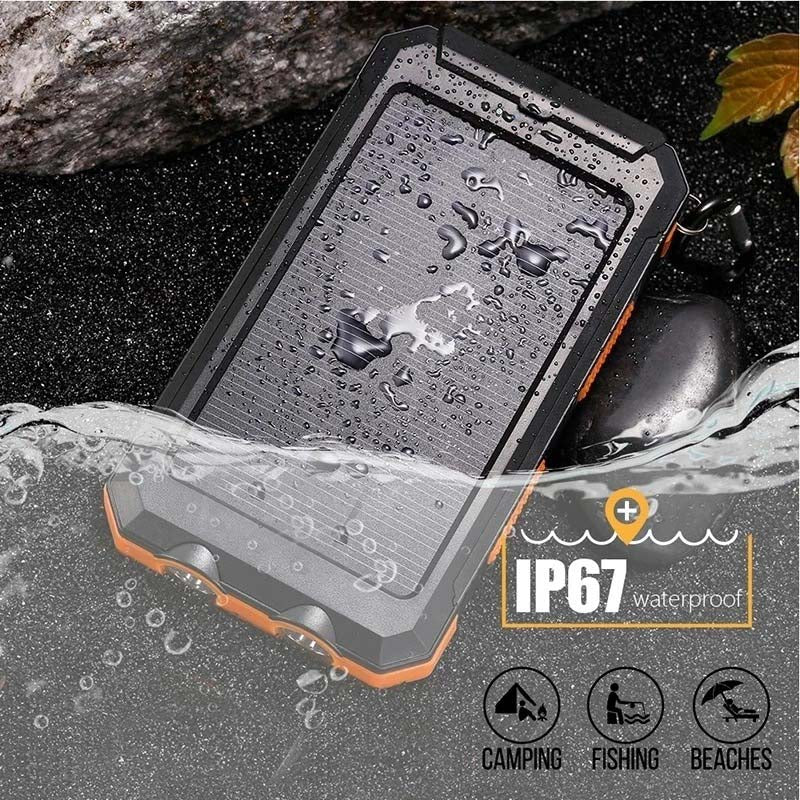 Hunting Gear Power Bank Solar Charger Waterproof Outdoor Torch