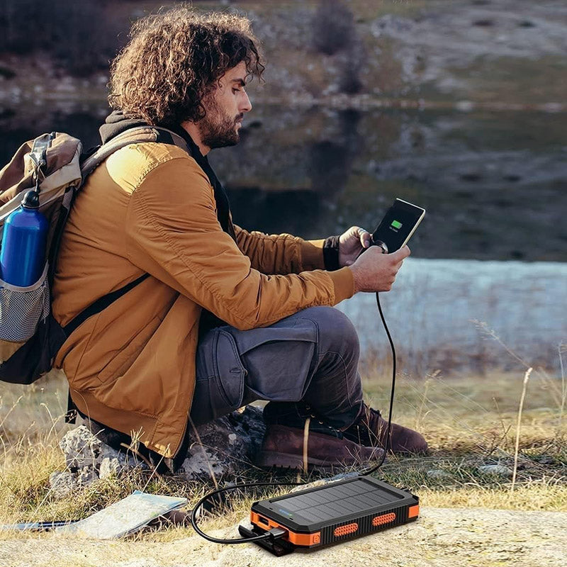 Hunting Gear Power Bank Solar Charger Waterproof Outdoor Torch