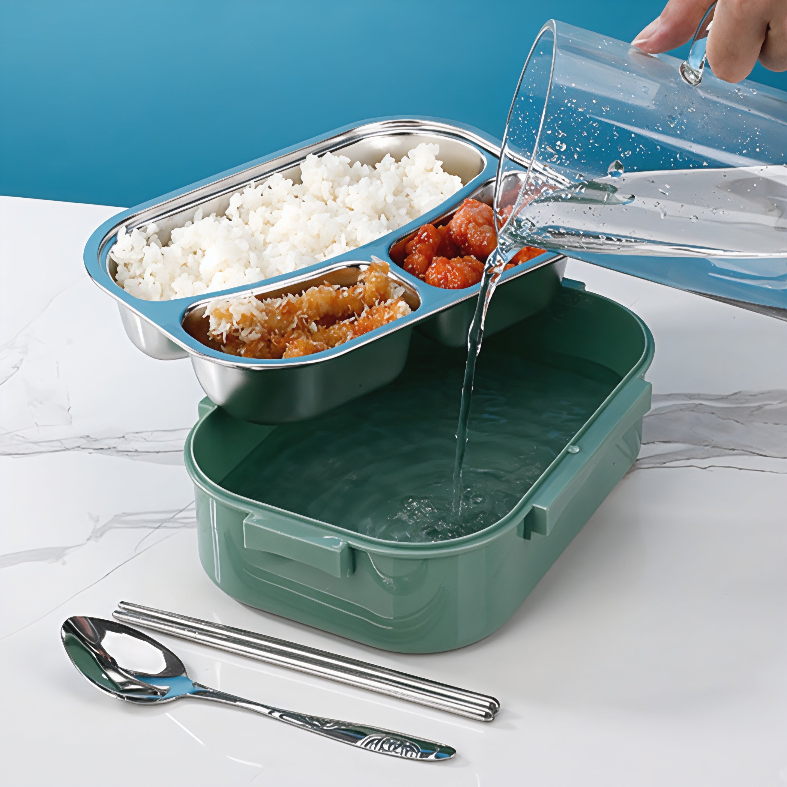 ステンレス製弁当ランチボックスコンテナ