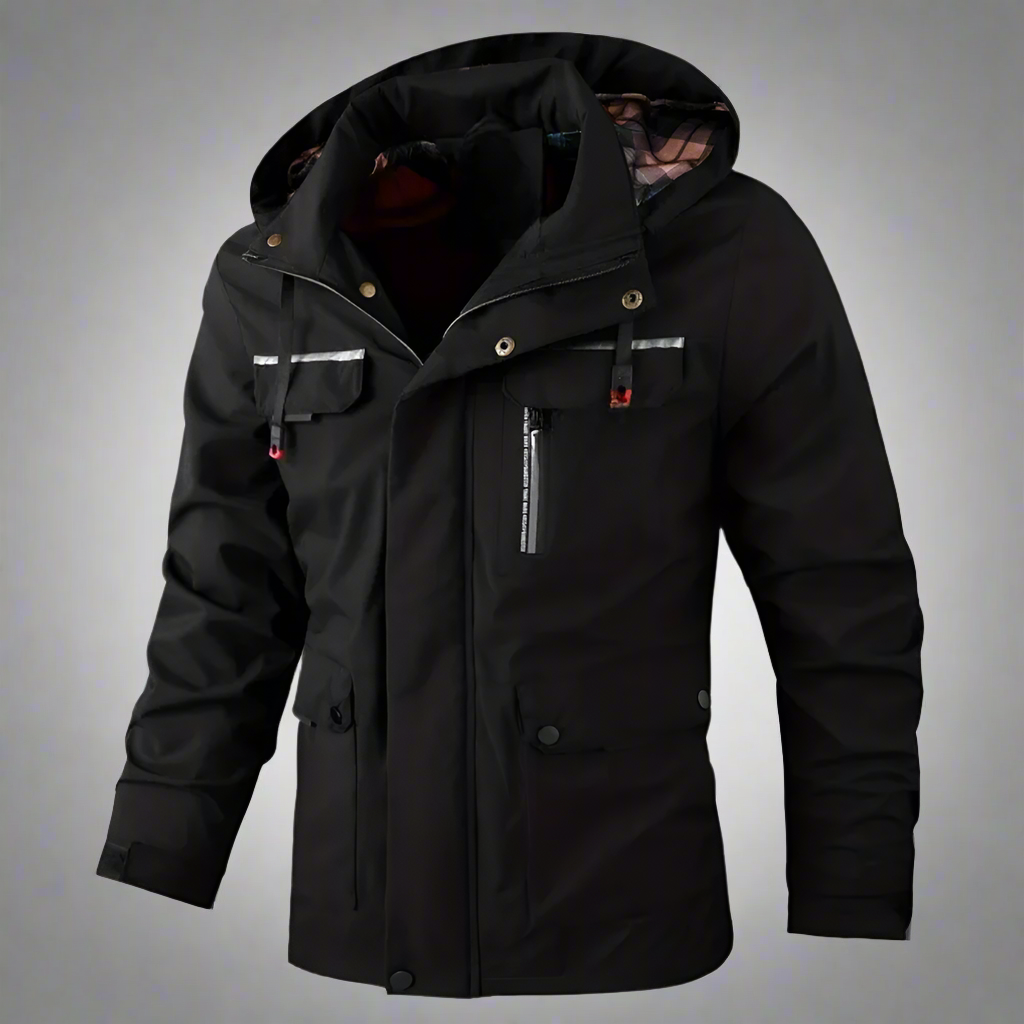 Veste d'hiver imperméable pour homme avec capuche | Manteau chaud