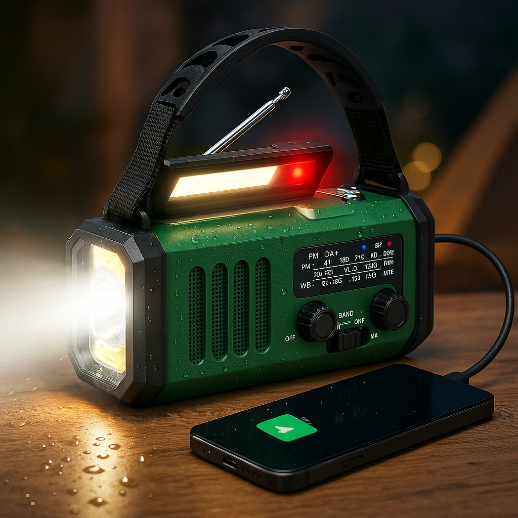 Hunting Gear Emergency Solar Radio Flashlight