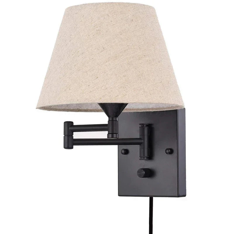 Luminous Twist Wall Light - Adjustable LED Fabric Shade Lamp for Bedroom & Living Room Elegance