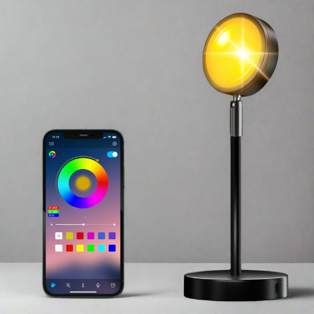 Lampe LED d'ambiance à projection de couleur réglable