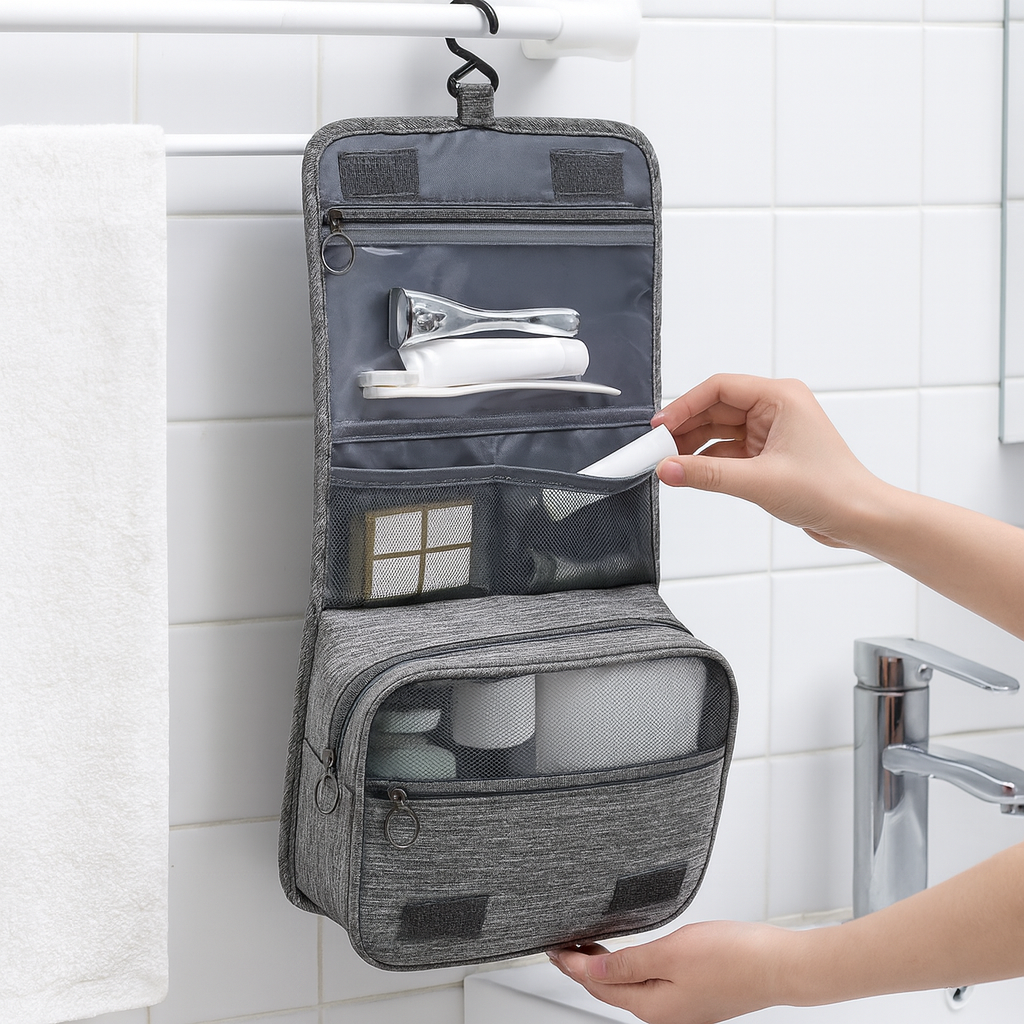 Men’s Compact Waterproof Hanging Toiletry Bag | Travel Organiser
