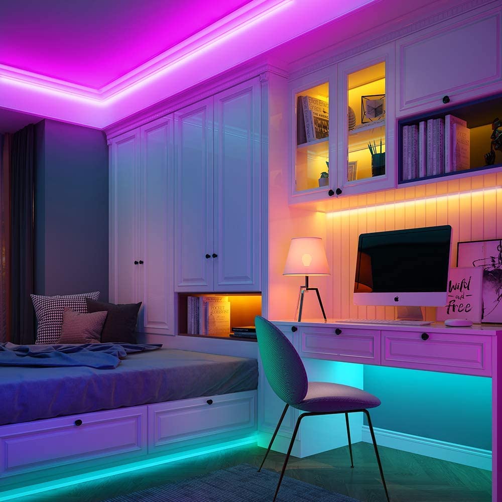 LED Strip Lys Fjernbetjening Farveskiftende Stemning