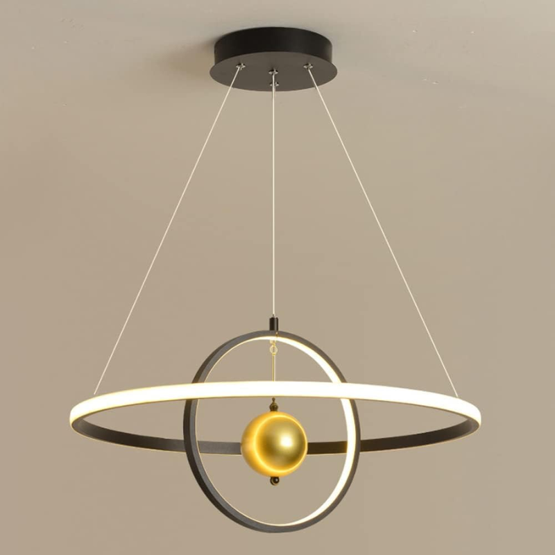 Luminous Halo – Contemporary Round LED Pendant Light for Elegant Dining or Living Spaces