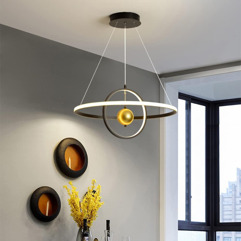 Luminous Halo – Contemporary Round LED Pendant Light for Elegant Dining or Living Spaces