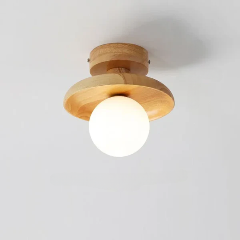 LumenCraft: Contemporary Wooden Pendant Light, LED-Compatible Ceiling Fixture for Living or Dining Spaces