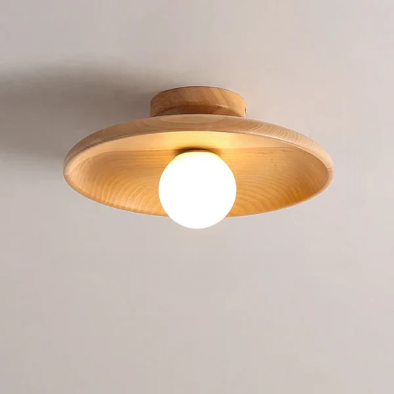 LumenCraft: Contemporary Wooden Pendant Light, LED-Compatible Ceiling Fixture for Living or Dining Spaces