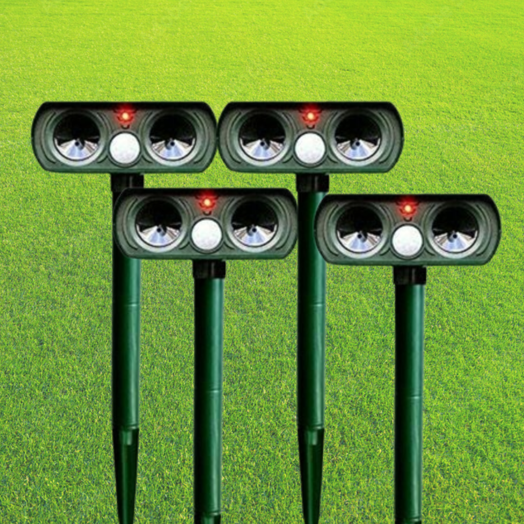 Dispositif solaire à capteur de mouvement pour répulsif de nuisibles de jardin