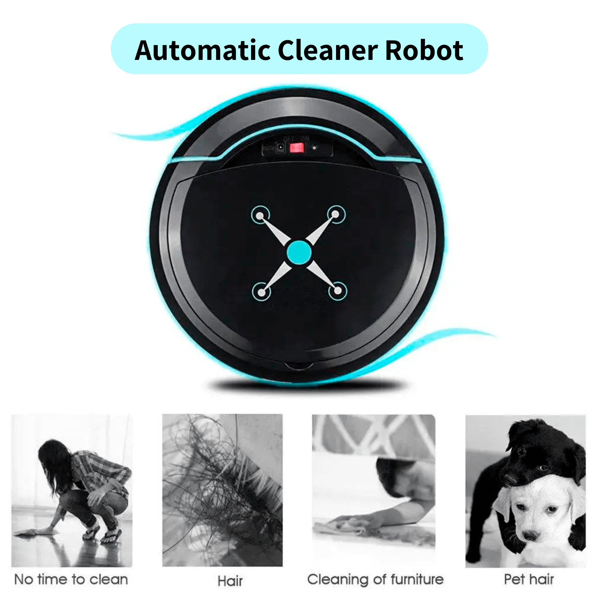 Robotstøvsuger Smart Automatisk Gulvmoppe